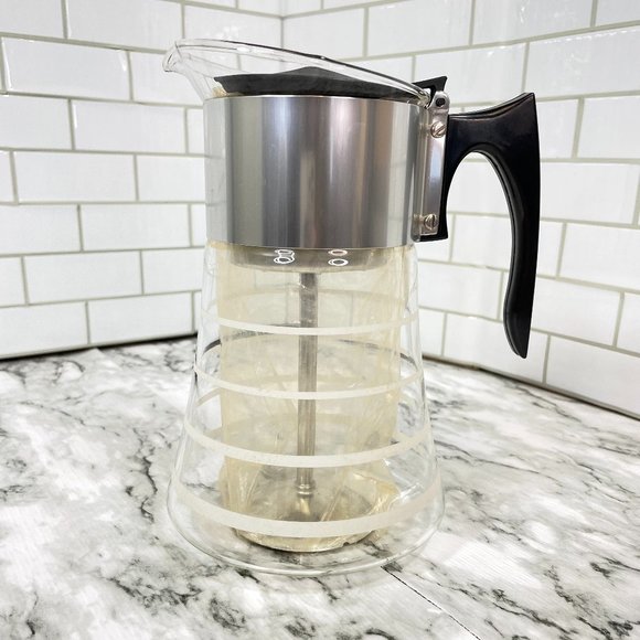 Vintage David Douglas Flameproof White/Silver 8 Cup Coffee Percolator MCM - Picture 2 of 11